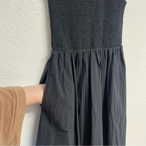 Madewell The Melody Smocked Midi Dress in True Black Size XS NWT - Picture 10 of 14